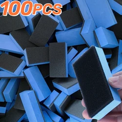 100PCS Car Ceramic Coating Sponge Applicator Glass Nano Wax Coat Sponges Blue Square Sponge and Cloth Car Cleaning Brush