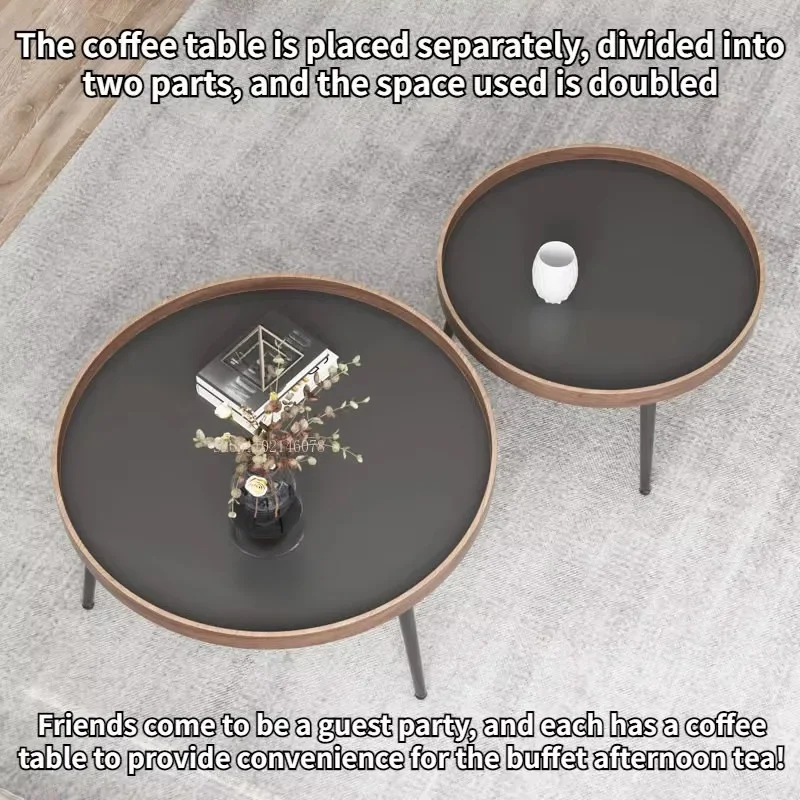 

Minimalist Modern Wooden Coffee Table Small round Corner Sofa Side Table Living Room Furniture Combination Home Decor