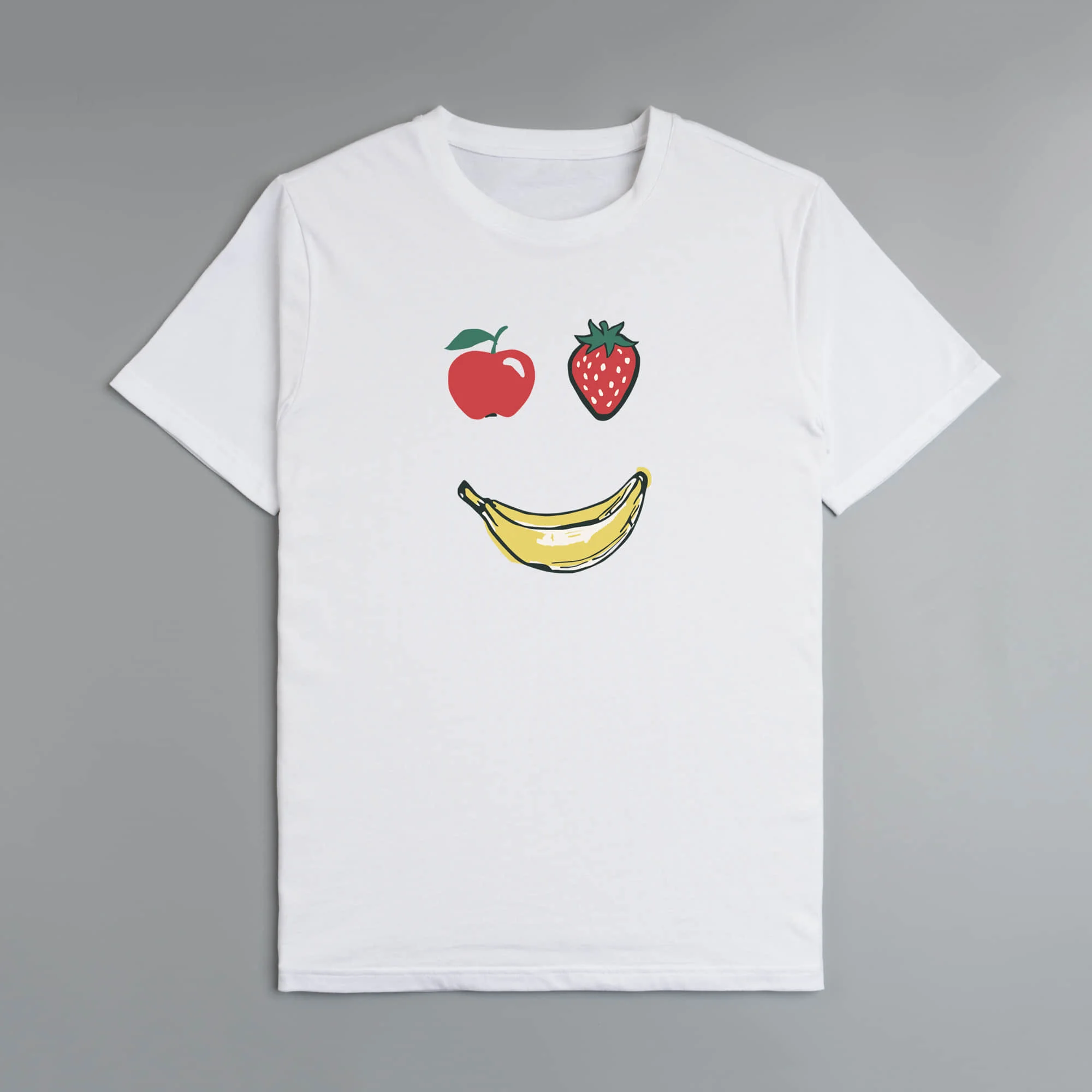 

Men's Short Sleeve T-shirts Strawberry Apple Banana Smile Graphics Funny Cute Y2k Hip Hop Novelty Streetwear tshirt for Men