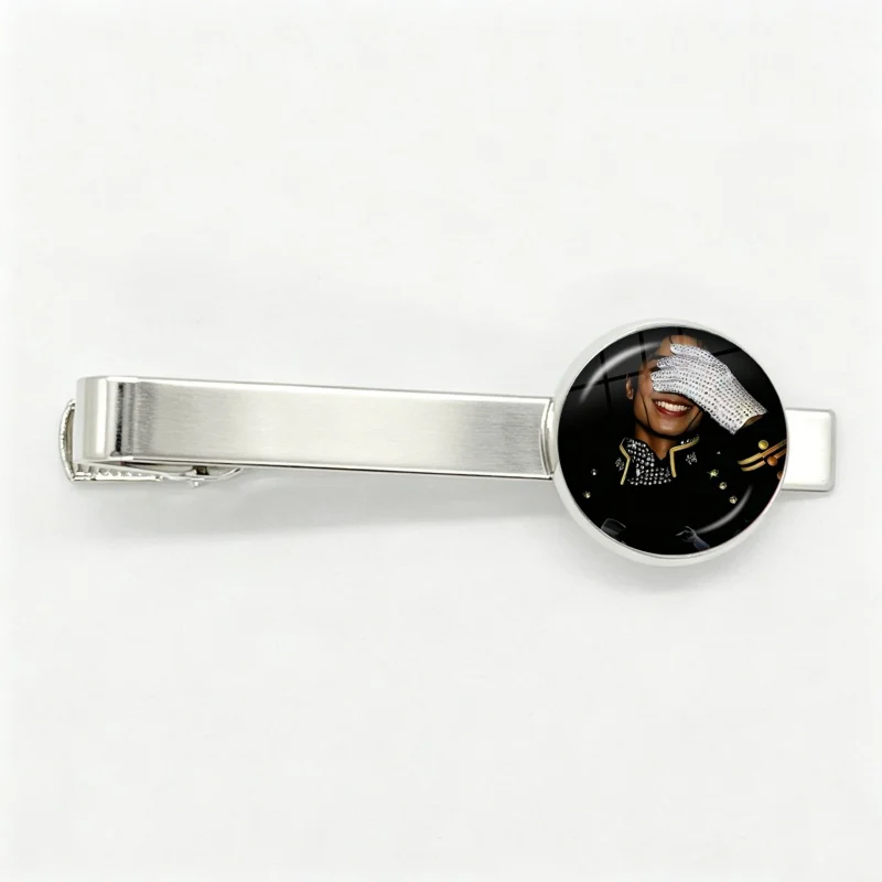 Men Fashion MJ Dance King Michael Jackson Tie Clips Personality Jewelry Men Necktie Clip Pin Suit Accessories