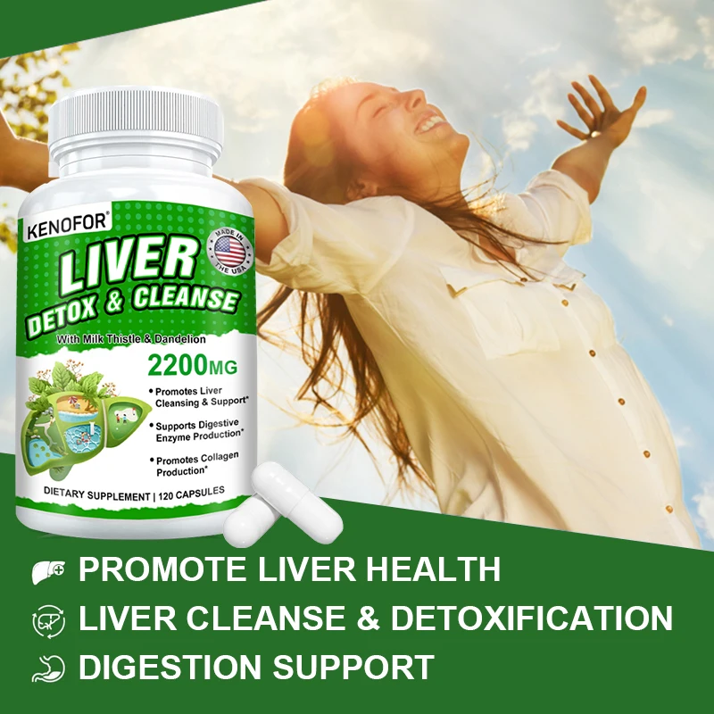 Premium Liver-Protecting and Detoxifying Capsules, Natural Herbal Supplement, Contains Milk Thistle, Dandelion, and Artichoke