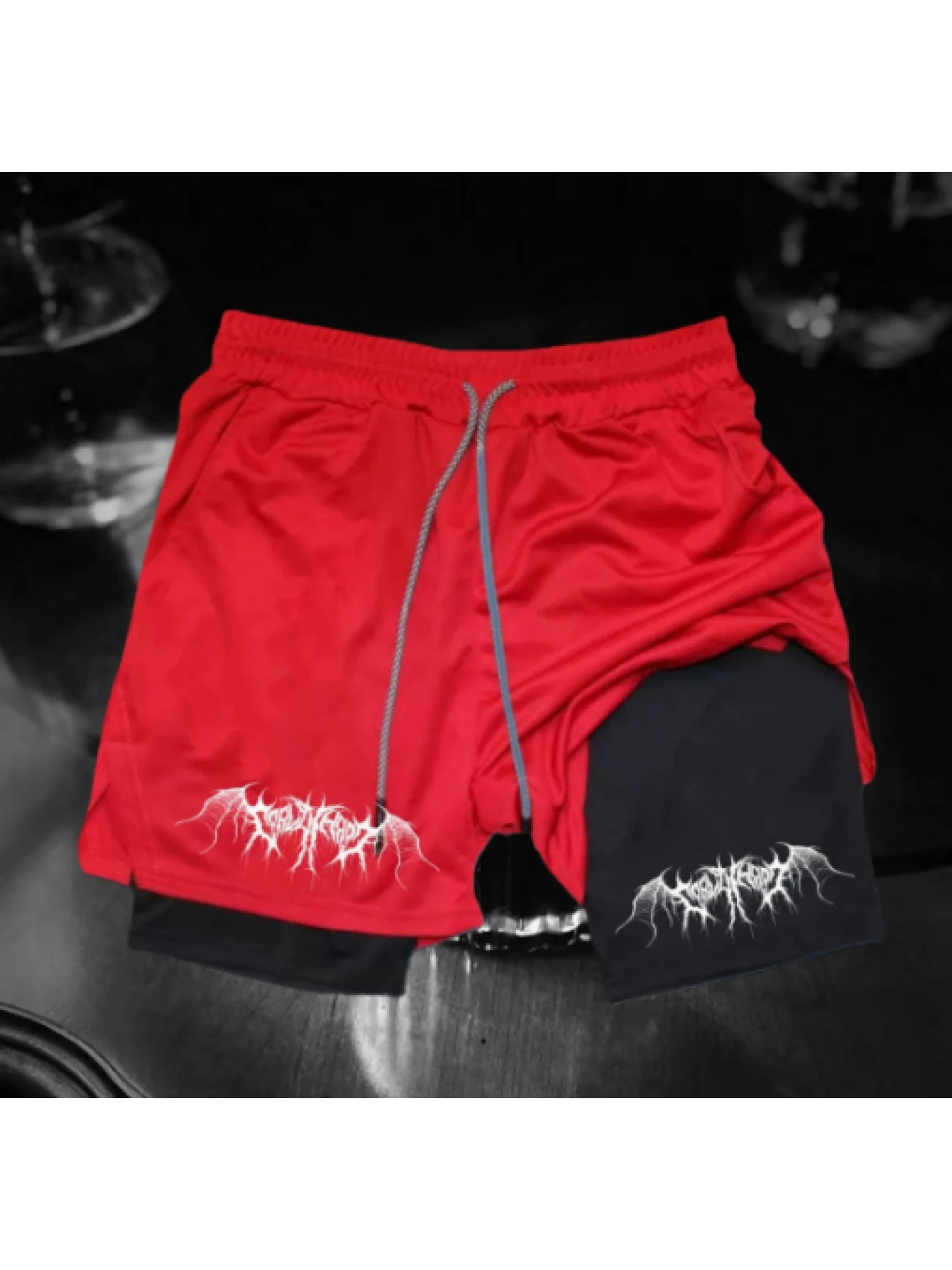 Men's Casual Style+ Dark Black Metal Vibe/ Alluring Explosion+ Bat Thorn Font Print+ Rock Trend+ Music Festival Outfit