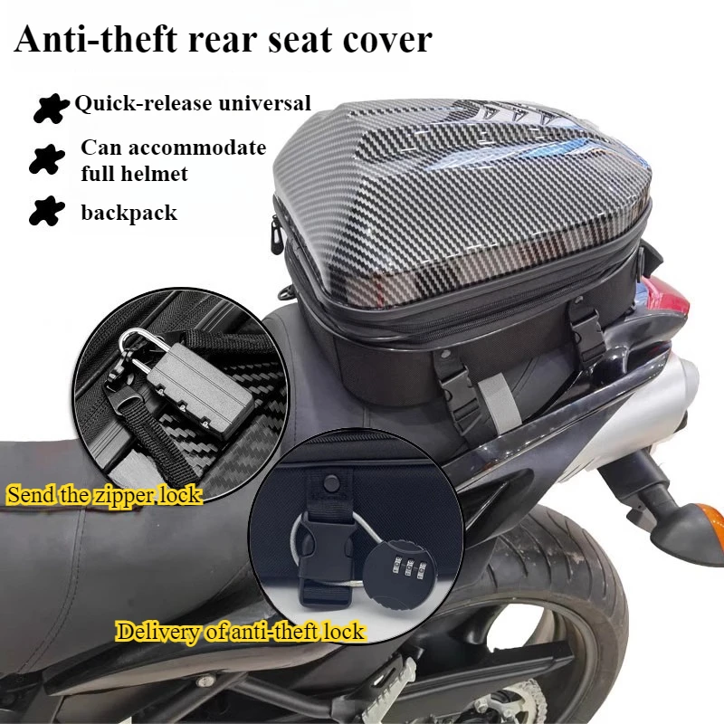 

Motorcycle riding bag - hard shell storage helmet - double shoulder backpack - waterproof for long-distance travel storage