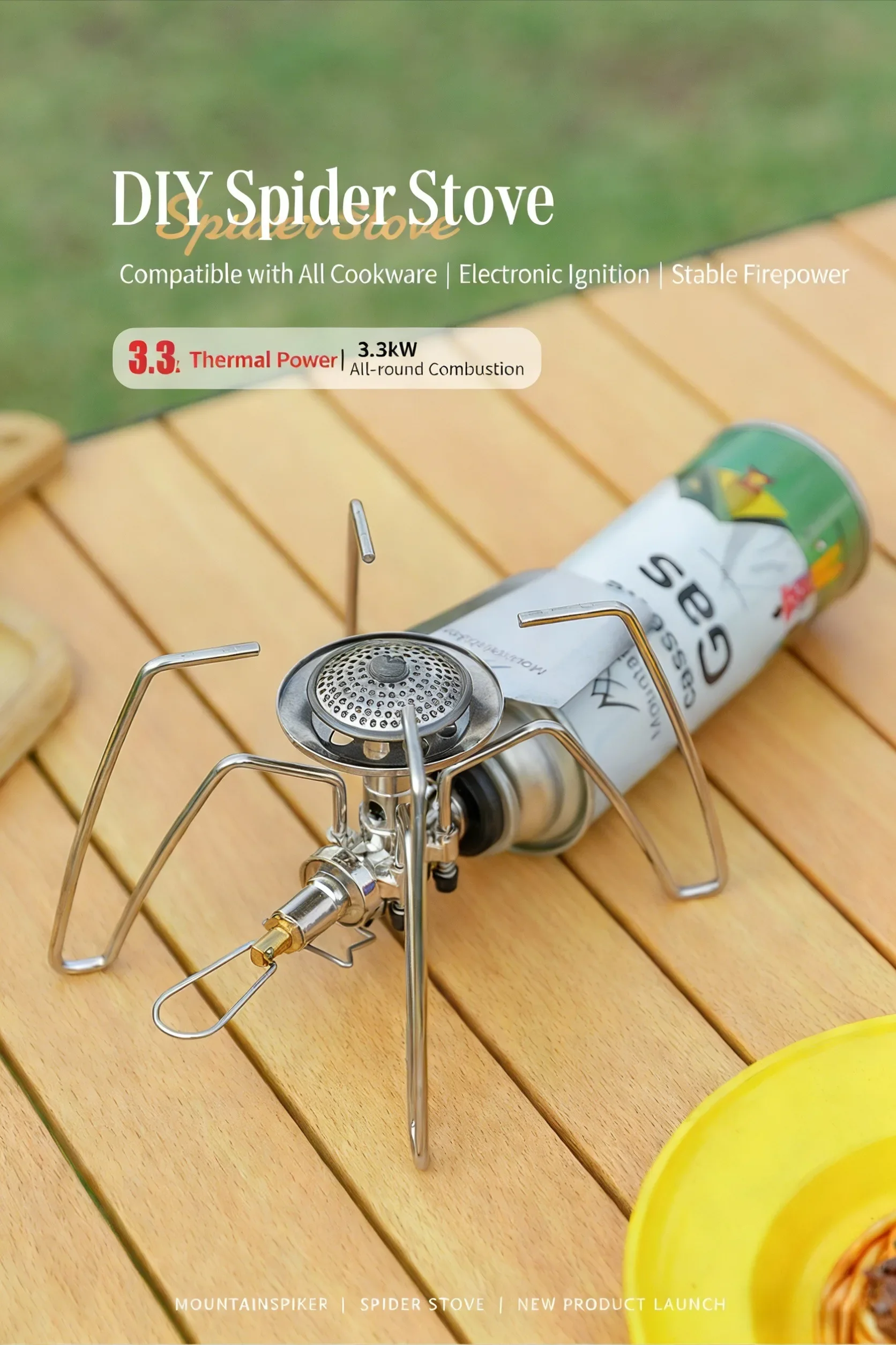 Mountainhiker Outdoor Tragbarer Klappbarer Spider-Kocher Camping-Picknick-Kocher Grill-Kocher Haushaltskocher mit Halterung – Detail 1