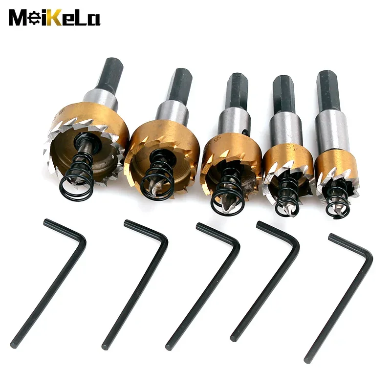 Meikela 1Pcs HSS Drill Bit Saw Set Carbide Tip Metal Wood Drilling Hole Cut Tool for Installing Locks 16/18.5/20/25/30mm