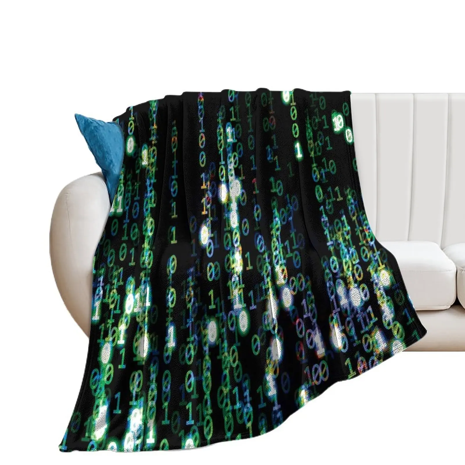 

Forest of Emerald Green Matrix Rain Throw Blanket Extra Large Throw Retros Summer Blankets