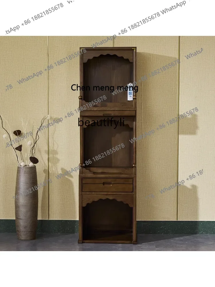 

scn8617 Three-Layer Buddha Niche Solid Wood Altar Cabinet Home New Chinese Style Clothes Closet Worship Table