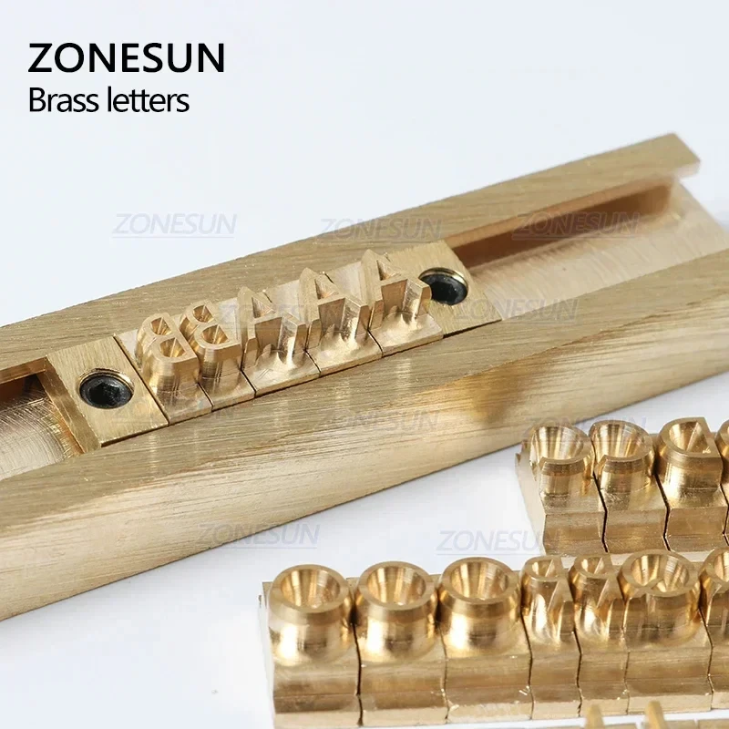 ZONESUN Overseas Warehouse Delivery 6mm Alphabet Letter Set With Number Symbols 10cm T slot Letter Stamp For Hot Foil Stamping