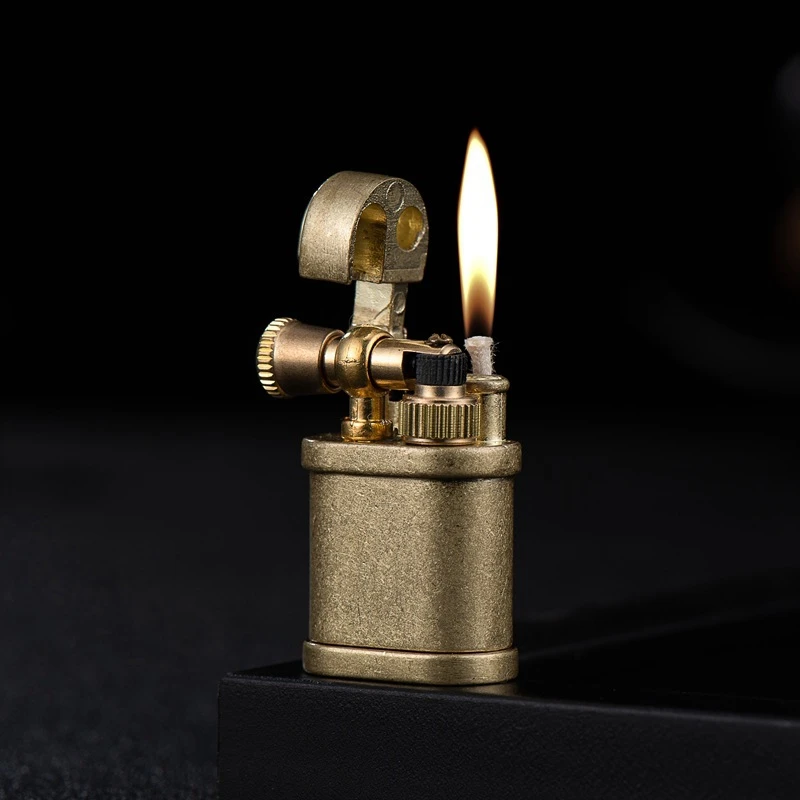 Vintage Retro Flint Petr Oil Lighter Metal Unusual Kerosene Lighter Survival Gadgets Men\'s Smoking Accessories Collection Gifts