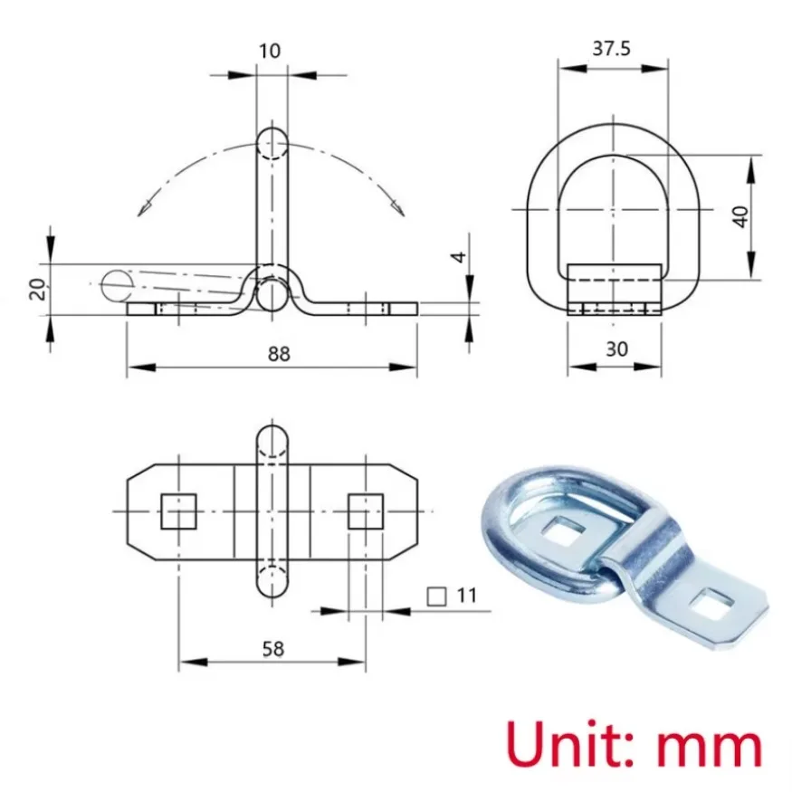 Best Selling Metal D Rings Tie-Down Anchors for Loads on RV Campers, Trucks, Trailers,Heavy Duty 1x