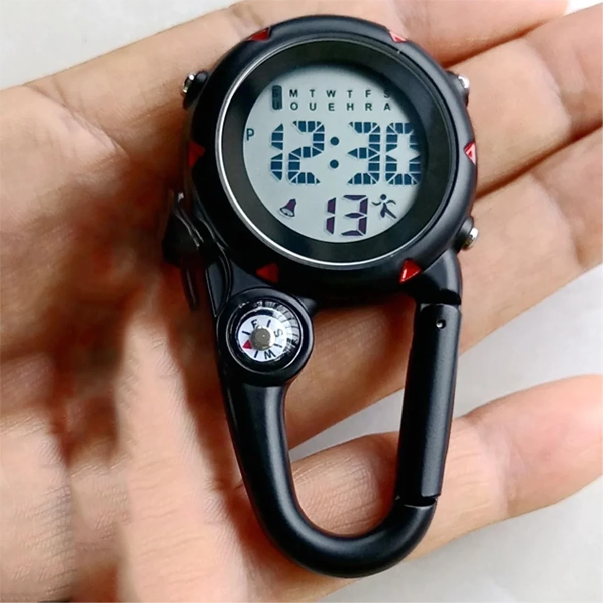 2025+Unisex Women Mens Nurse Doctor Carabiner Clip Digital Electronic Luminous Multi-Function Keychains FOB Pocket Watch