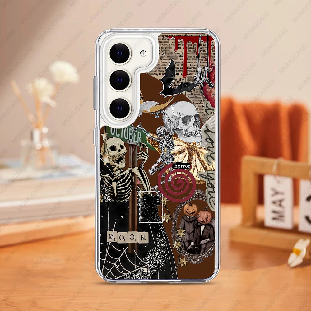 Etui ochronne 2 w 1 PC+TPU do Samsung Galaxy S24 S23 Ultra S24FE A15 A34 A35 A53 A54 A55 Wstrząsoodporne etui Zabawne Halloween