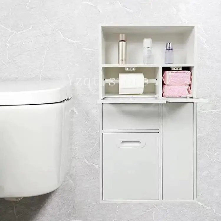 Toilet niche Rusty steel  Built-in bathroom Built-in trash can  storage Niches next to toilet