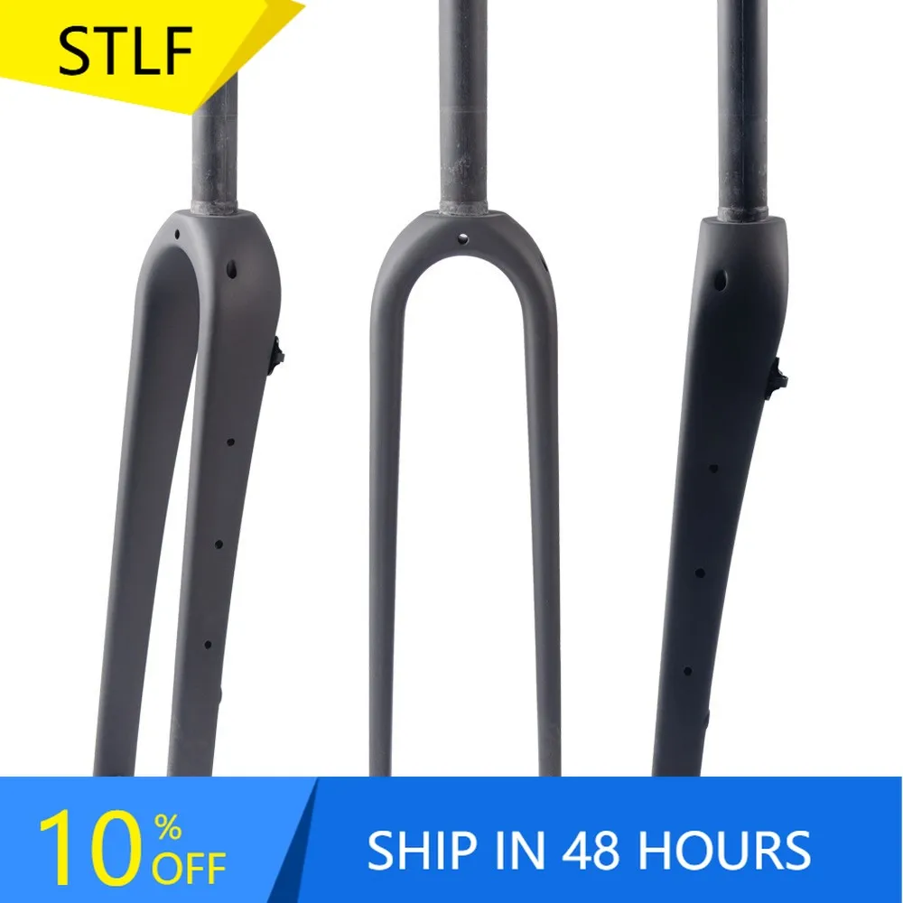 STLF Popular Carbon Fiber Road Bicycle Barrel Axle Front Fork Suitable for 700C Gravel Bike Road Bicycle Off-road Fork