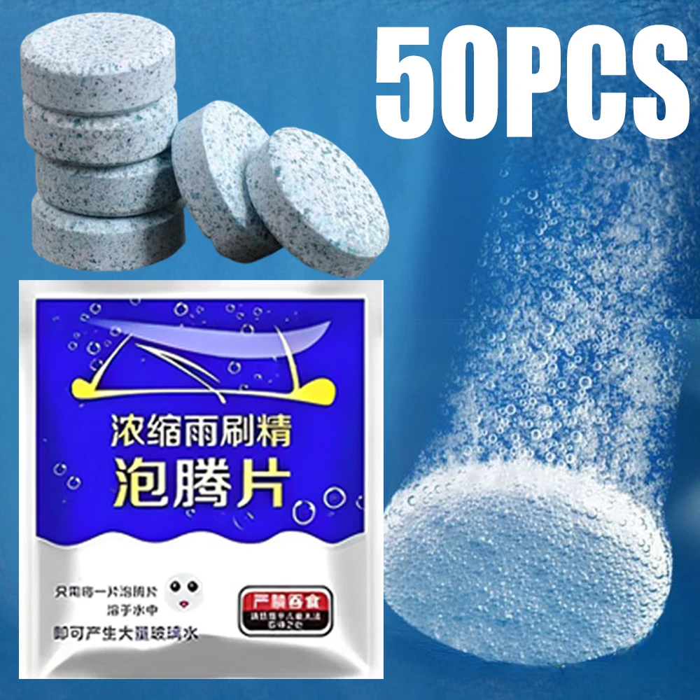 

50pcs Car Effervescent Tablets Windshield Cleaner Windscreen Wiper Cleaning Tabet Solid Washer Universal Home Toilet Window