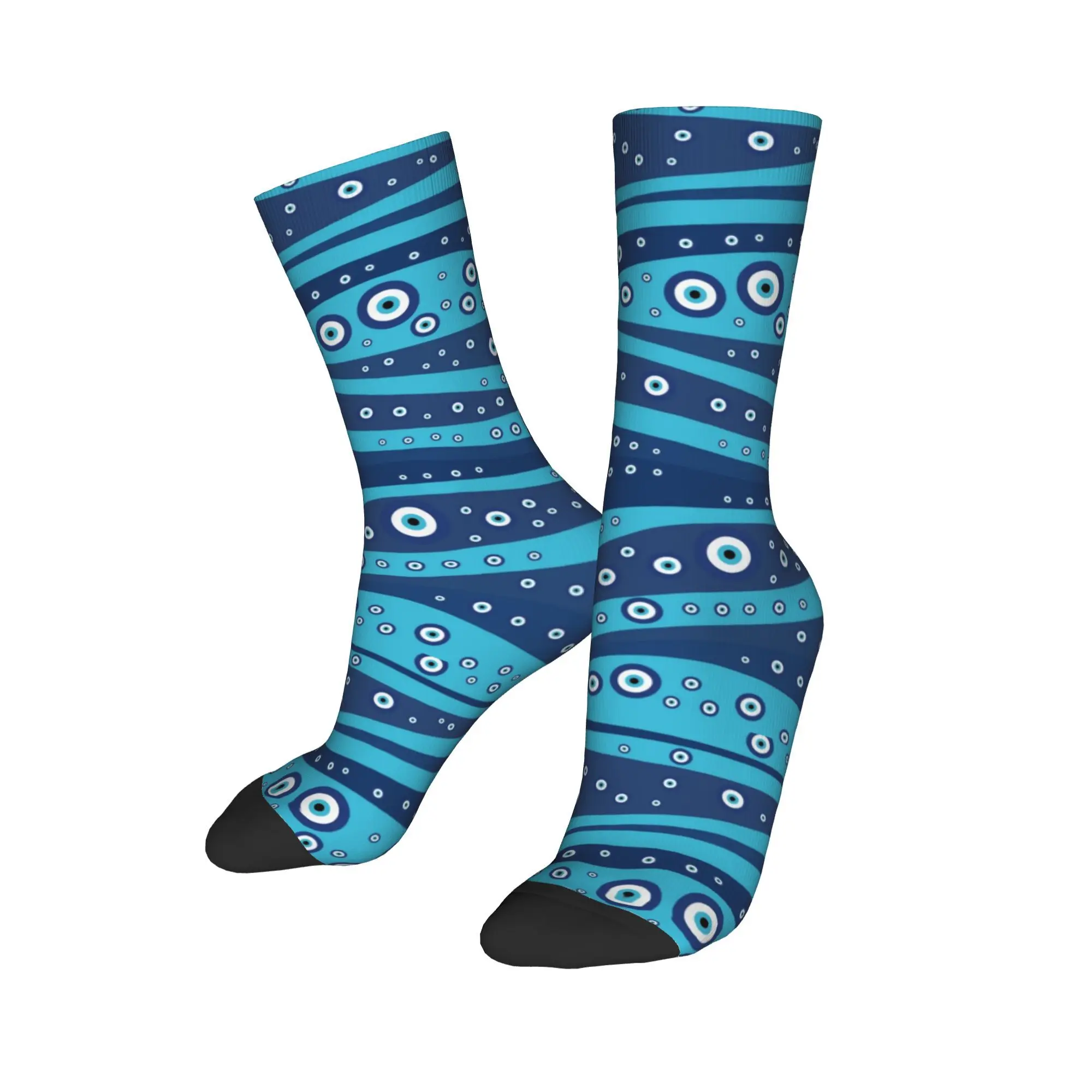 Kaos Kaki Motif Mata Jahat Turki, Kaos Kaki Lucu untuk Pasangan, Kaos Kaki Bernapas untuk Musim Gugur, Kaos Kaki Anti Selip untuk Lari, Ide Hadiah