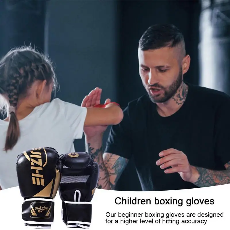 Guantoni da boxe per bambini PU Sparring Guanti da boxe 6oz/8oz Guanti da boxe da allenamento per ragazze Ragazzi Combattimento Kickboxing