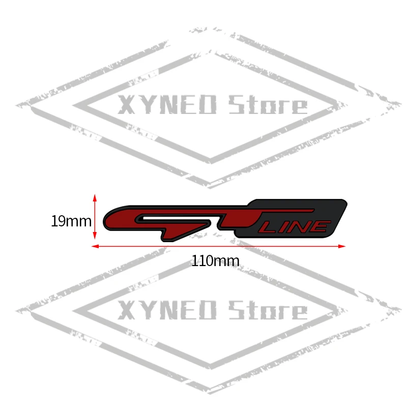 3D GT Line Logo For Sorento Sportage Ceed Picanto K5 K9 K3 Stinger Emblem Metal Badge Decal Car Head Grille Rear Trunk Sticker