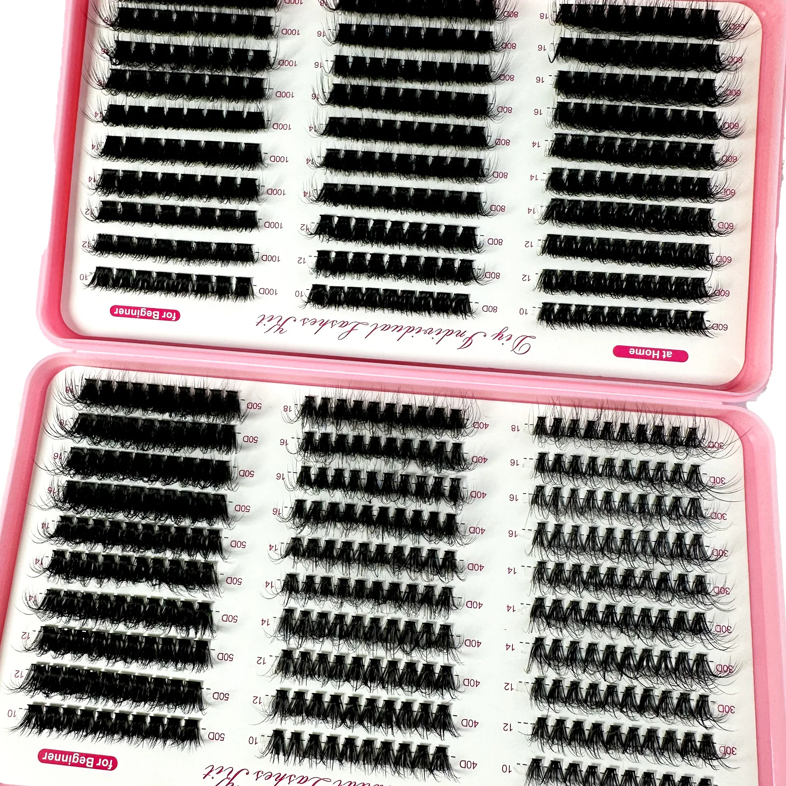 570Ps DIY 5D Fluffy Lash Clusters 60D 80D 100D Thick Eyelash Clusters D Curl Wispy Individual Lashes 10-18mm Eyelash Extension
