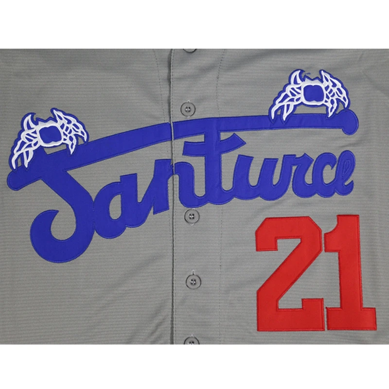 Baseball Jersey Santurce Crabbers Puerto Rico 21 Clemente Jerseys Sewing Embroidery Sports Outdoor High Quality White Grey New