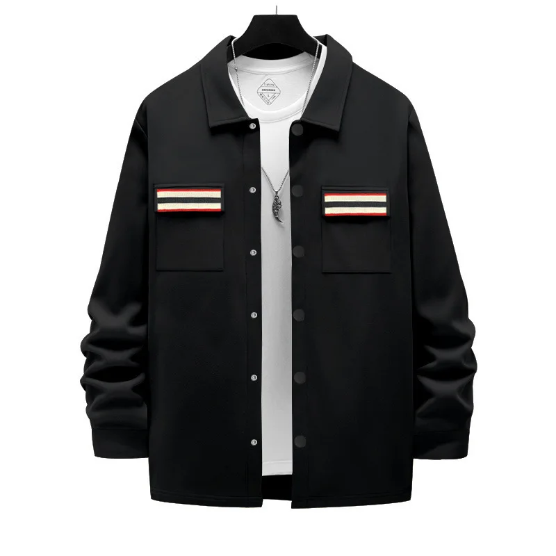 منتجات جديدة للخريف والشتاء عبر الحدود قميص سترة حرارية مخملية فضفاضة ثقيلة للرجال في الهواء الطلق