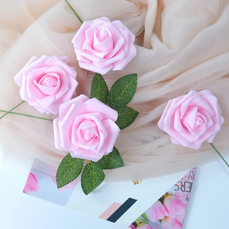 Wholesale Soft Cheap Plastic Foam Artificial pe rose flowers Real Touch Roses For Wedding Decoration