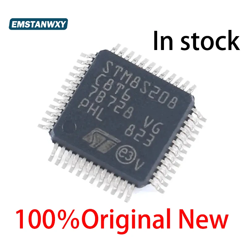 ไมโครคอนโทรลเลอร์ MCU STM8S208C8T6 STM8S ของแท้ใหม่1ชิ้น100% มีในสต็อก