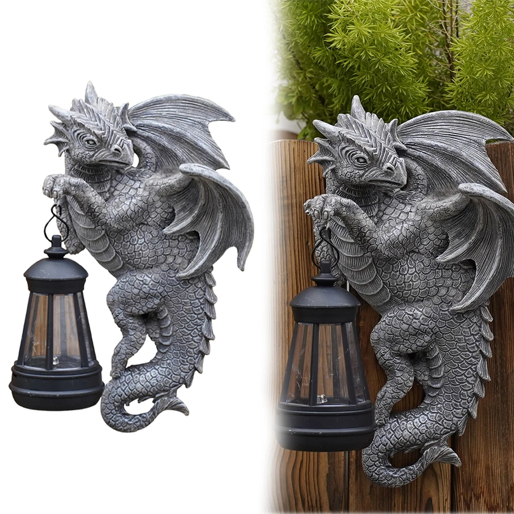 

Flying Dragon Statue Light Decorative Statue Light Auto On/Off Dragon Figurine Lamp Waterproof for Patio Yard Lawn