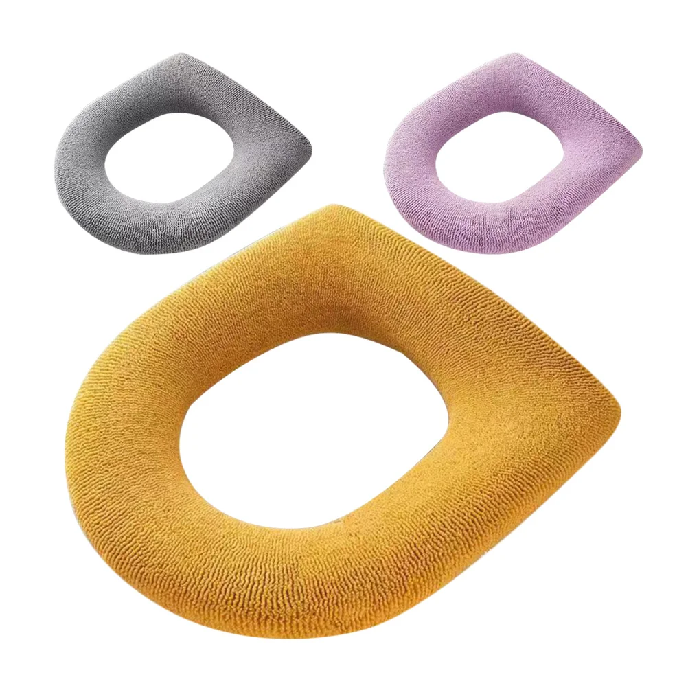 

3Pcs Toilet Seat Cover Cushion Pad Washable Reusable Thick Polyester Soft Toilet Seat Pad Mat for Bathroom Travel and Home Use