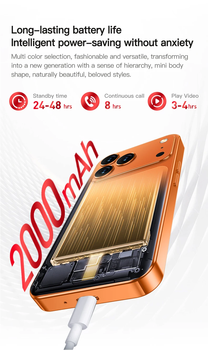 2026 NEW SERVO Mini Android Smartphone 4G LTE Play Store 2 SIM Standby 3GB RAM 64GB ROM WiFi&GPS 4.5" Small Pocket Mobile Phones