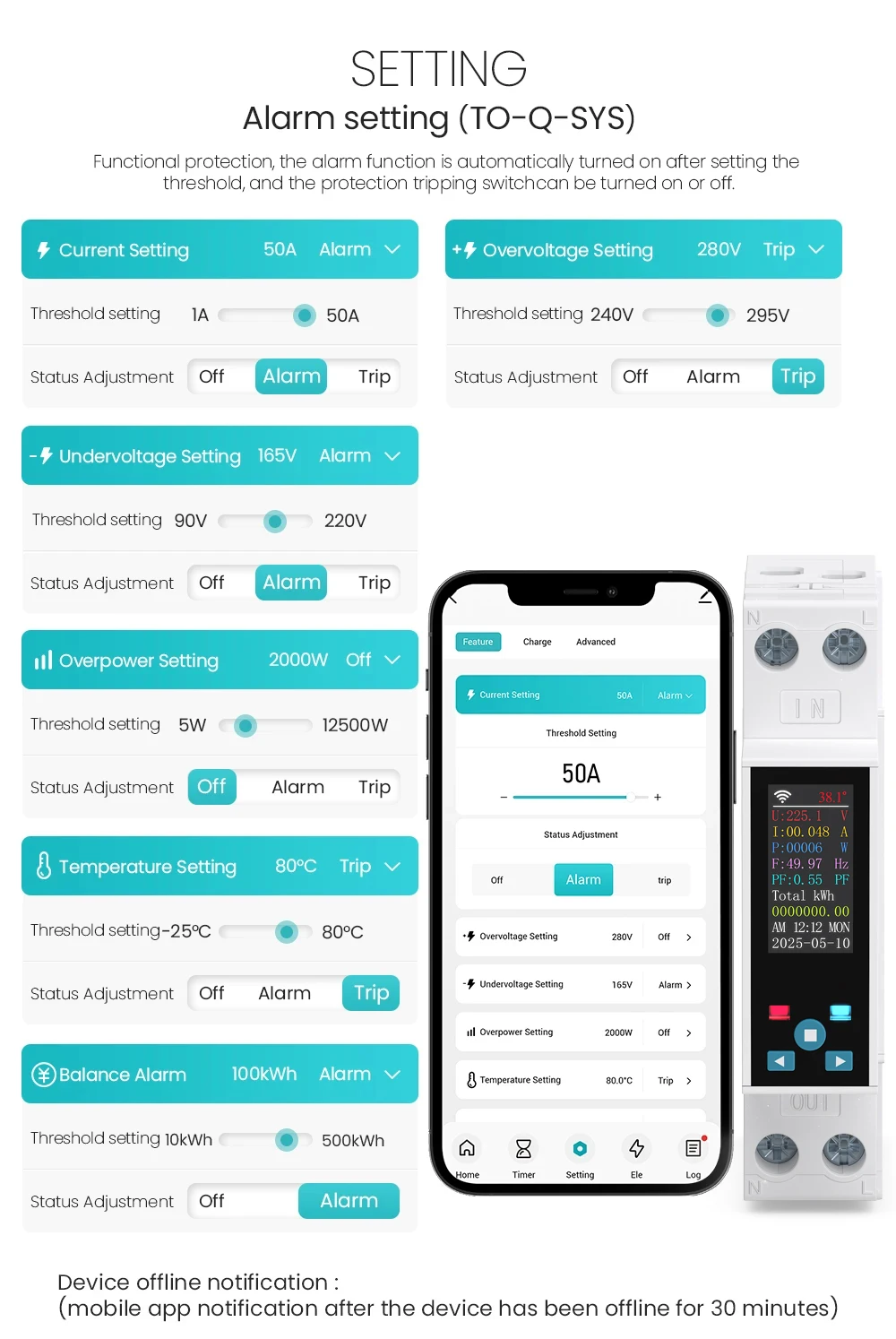 WiFi smart breaker countdown timer function