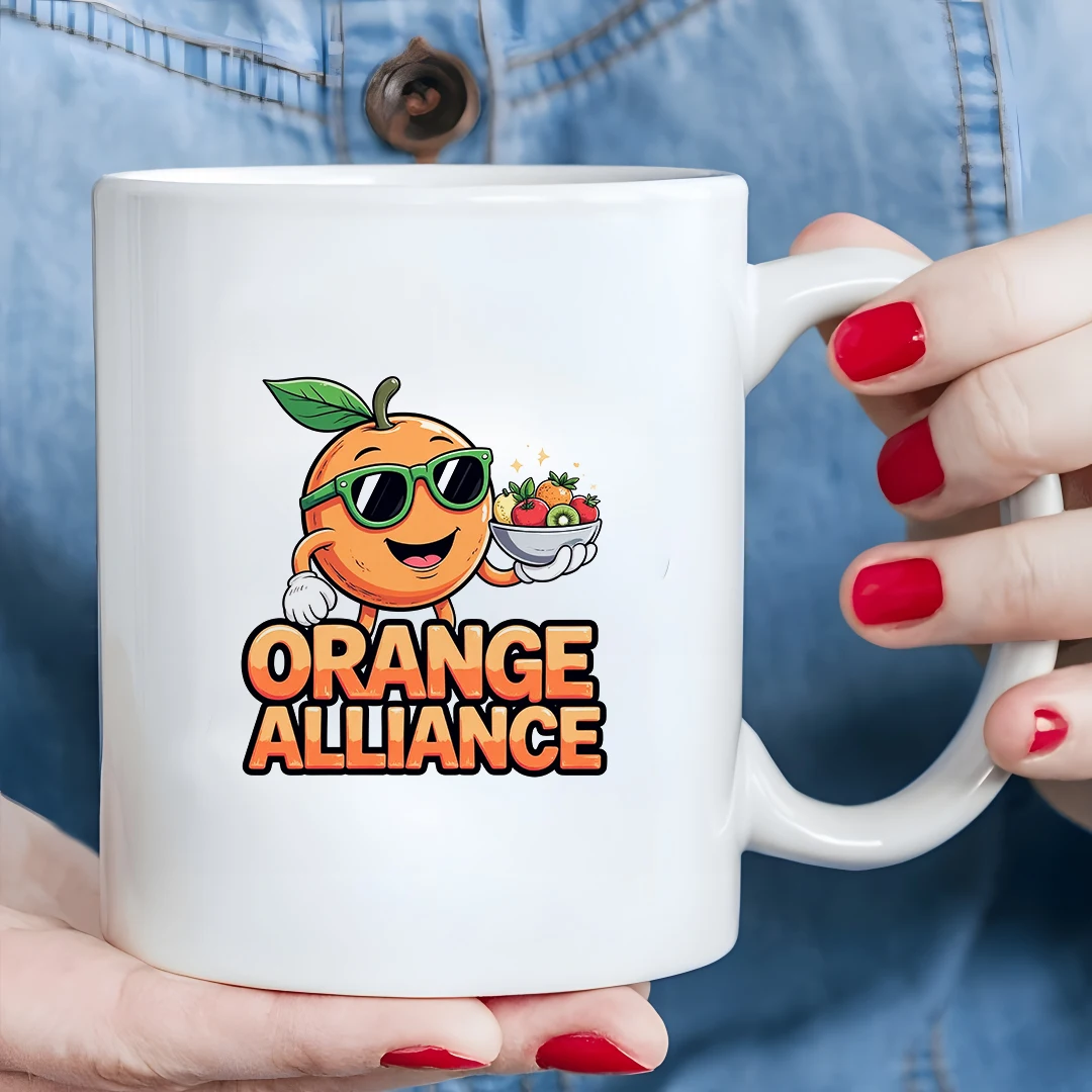 

11oz Cartoon Orange Cup + Fun Kids Cold & Hot Beverage Cup - Essential Christmas Gift for Family & Office