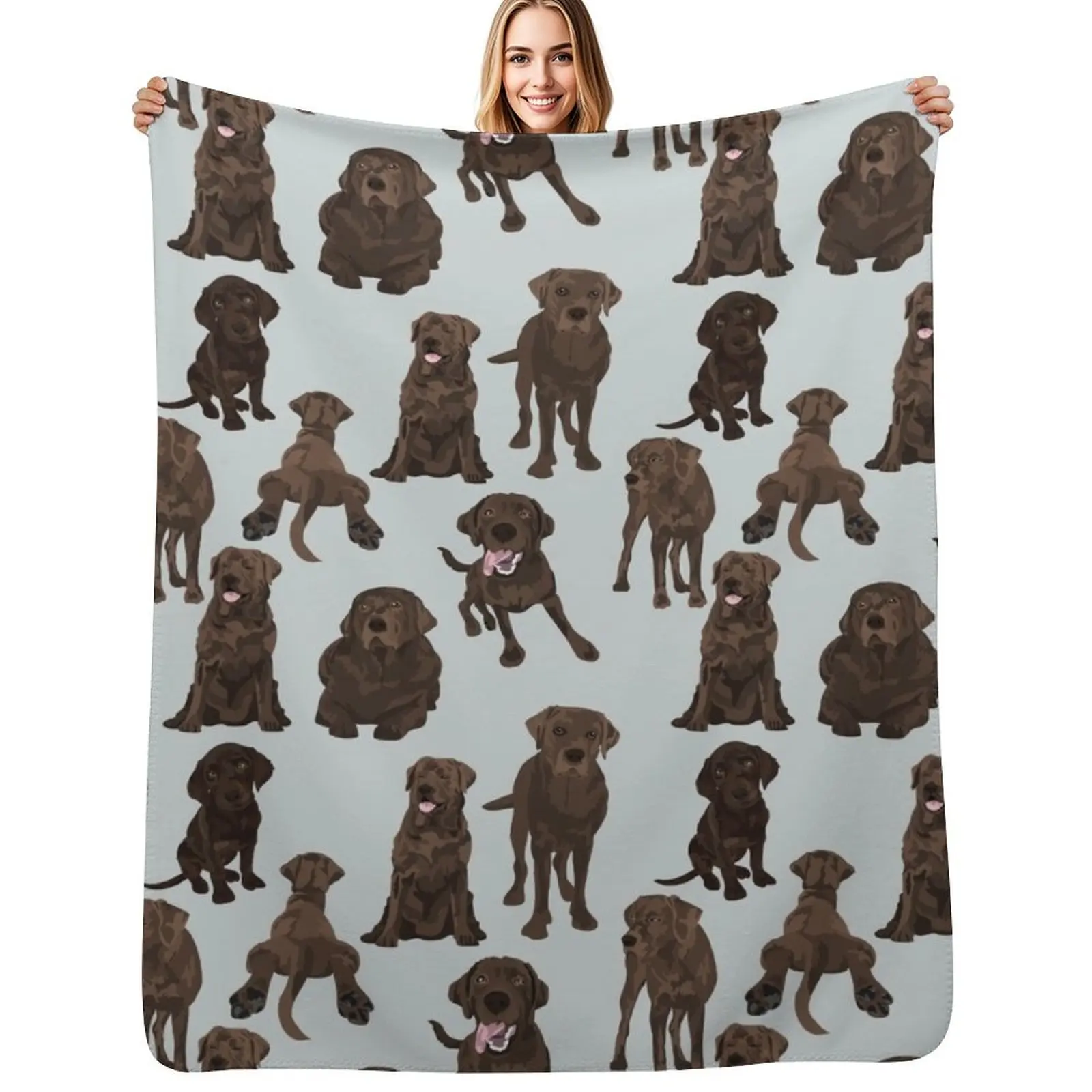 Chocolate Labrador Throw Blanket Warm Accent Blanket for Living Room Decoration