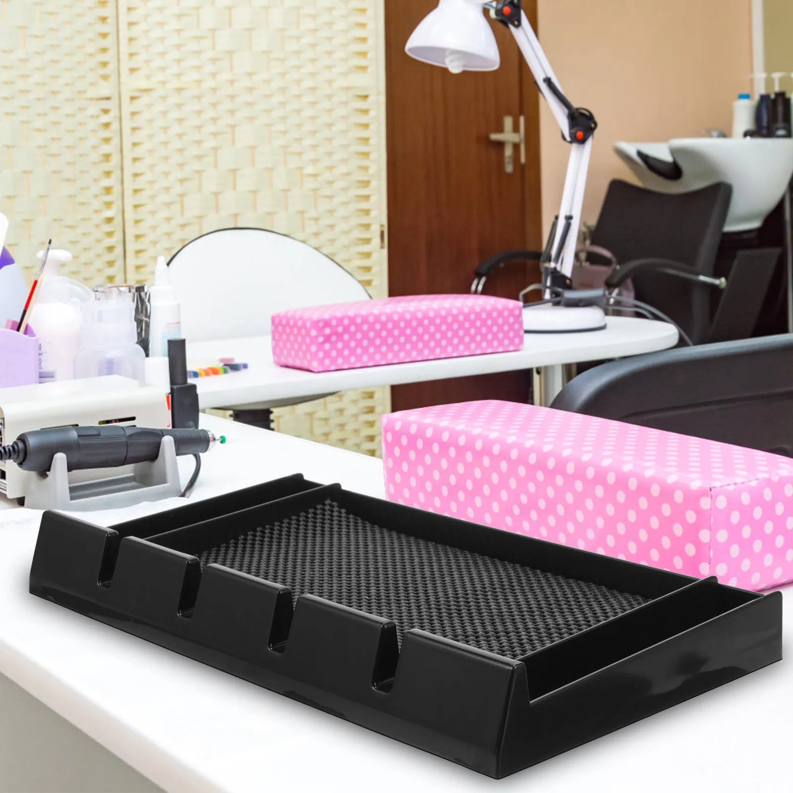 barber-clipper-tray-sturdy-organizer-for-clippers-razors-hair-trimmer-station-tool-holder-salon-workbench-storage