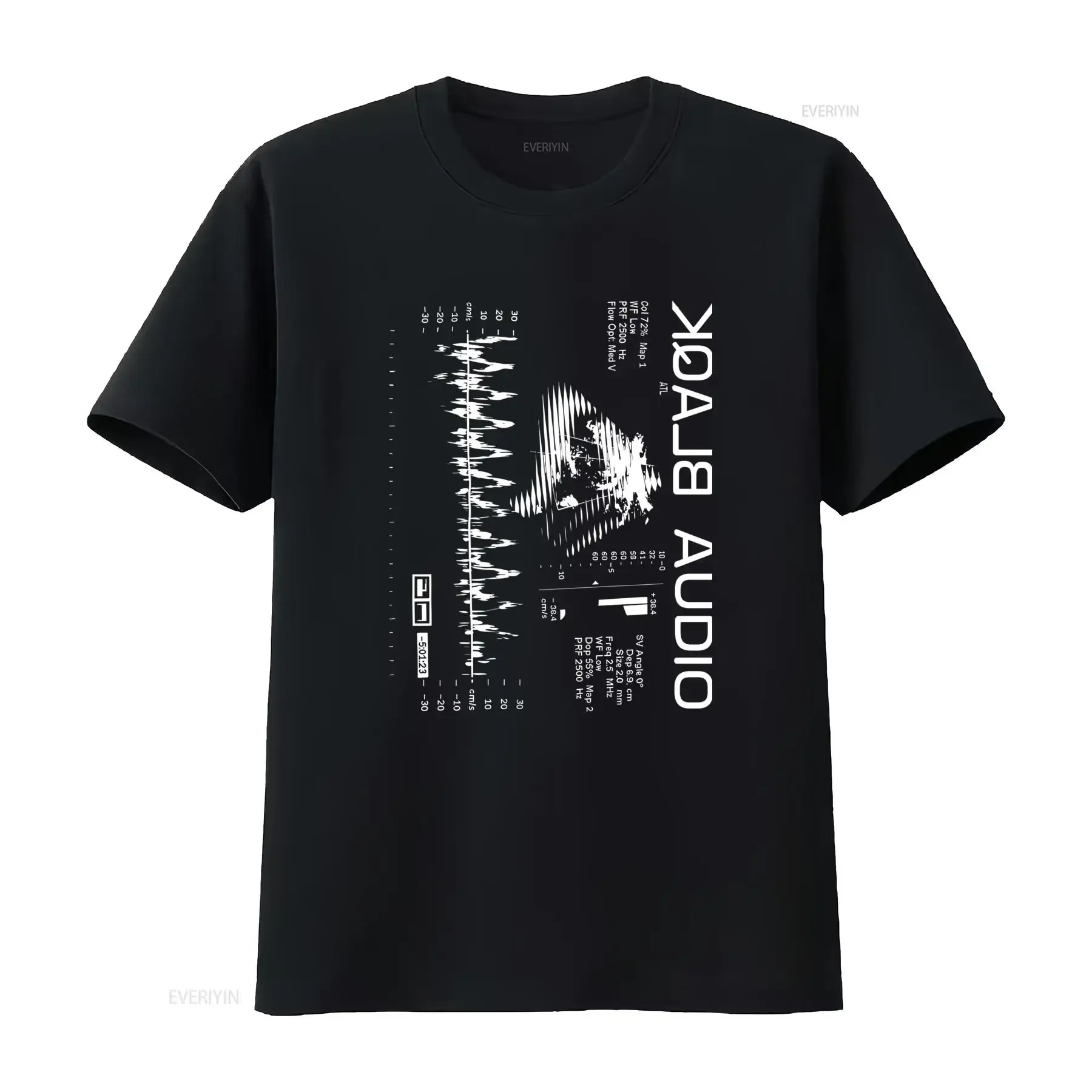 Glitch Streetwear Audio Sound Wave Print Casual Music Lover T Shirt vintage Washed homme designer clothes Slightly streetwear