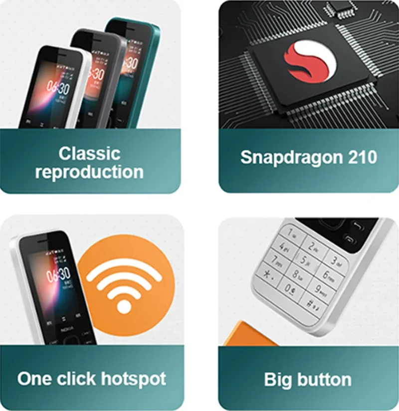 Telefone móvel 6300 4G fabricado na Finlândia, Dual SIM, KaiOS, Wi-Fi, multilíngue, tela de 2.4 polegadas, rádio FM, Bluetooth, telefone usado.