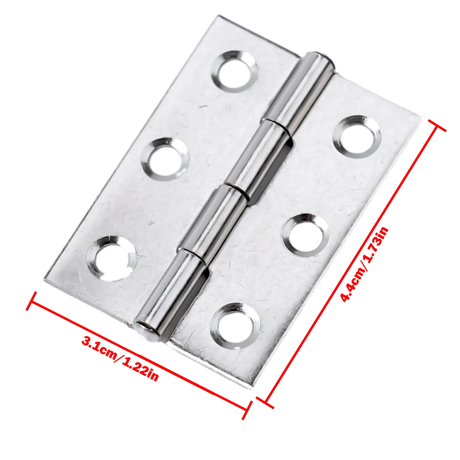 10pcs Door Hinges Stainless Steel Hinge Door Connector Drawer 6 Holes Furniture Flat Hinge For Bookcase Cabinet Home