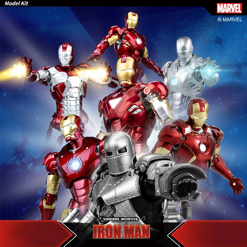 Fondjoy The Avengers Iron Man MK1 MK2 MK3 MK4 MK5 MK6 Assemble Toy Iron Man Model ABS Material 1/12 Action Figures Toy Boys Gift