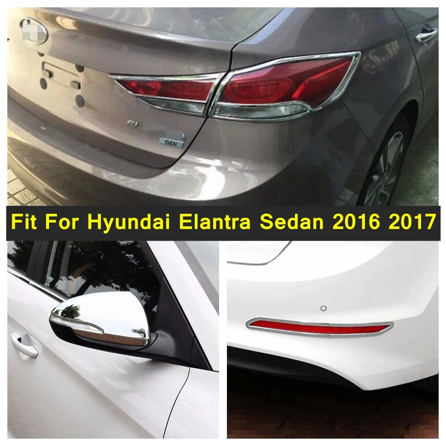 

ABS Car Rear Fog Light Lamp Molding / Rearview Mirror Protect Shell Accessories Cover Trim For Hyundai Elantra Sedan 2016 2017