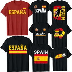 Spain Soccer Ball Spain Flag Jersey - Spanish Football Fan T-Shirt Spanish Flag Red España Graphic Tee Top Espana Support Outfit