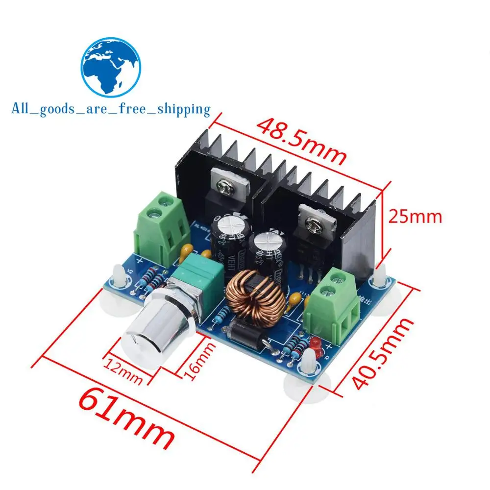 TZT XH-M401 DC-DC Step Down Buck Converter Power Supply Module XL4016E1 PWM Adjustable 4-40V To 1.25-36V Step Down Board 8A 200W image 5