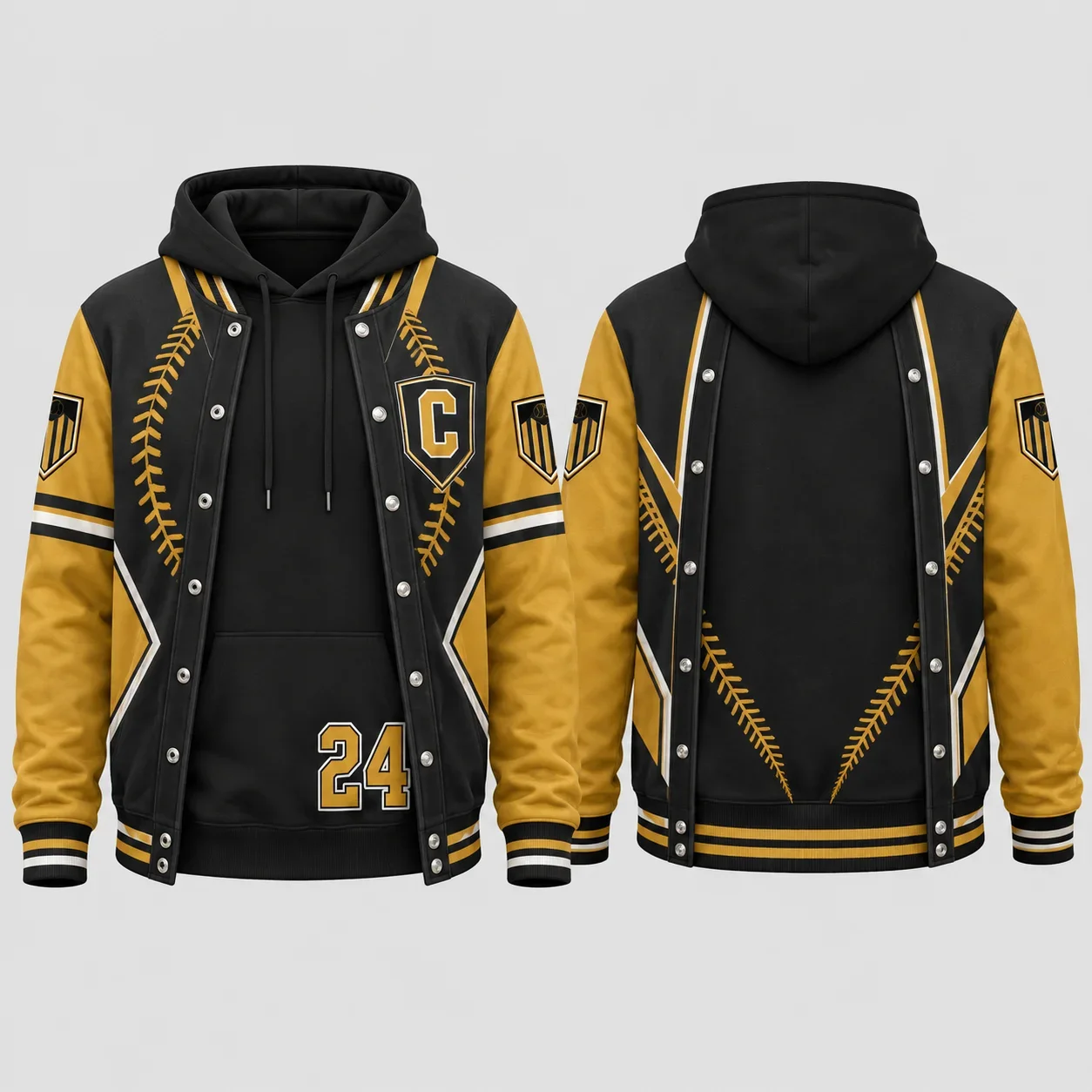 Moletom com Capuz de Beisebol Masculino Estilo Colegial com Estampa 3D por Sublimação, Jaqueta Pulôver com Gráfico Plano, Moda Esportiva e Streetwear