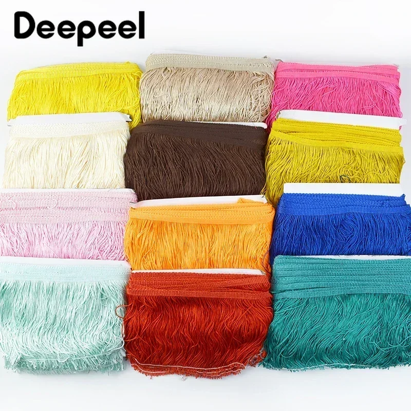 

5/10Meters Deepeel 15cm Polyester Tassel Stage Latin Dress Trim Woven Lace Ribbon Clothes Decoration Trimming Sewing Accessories