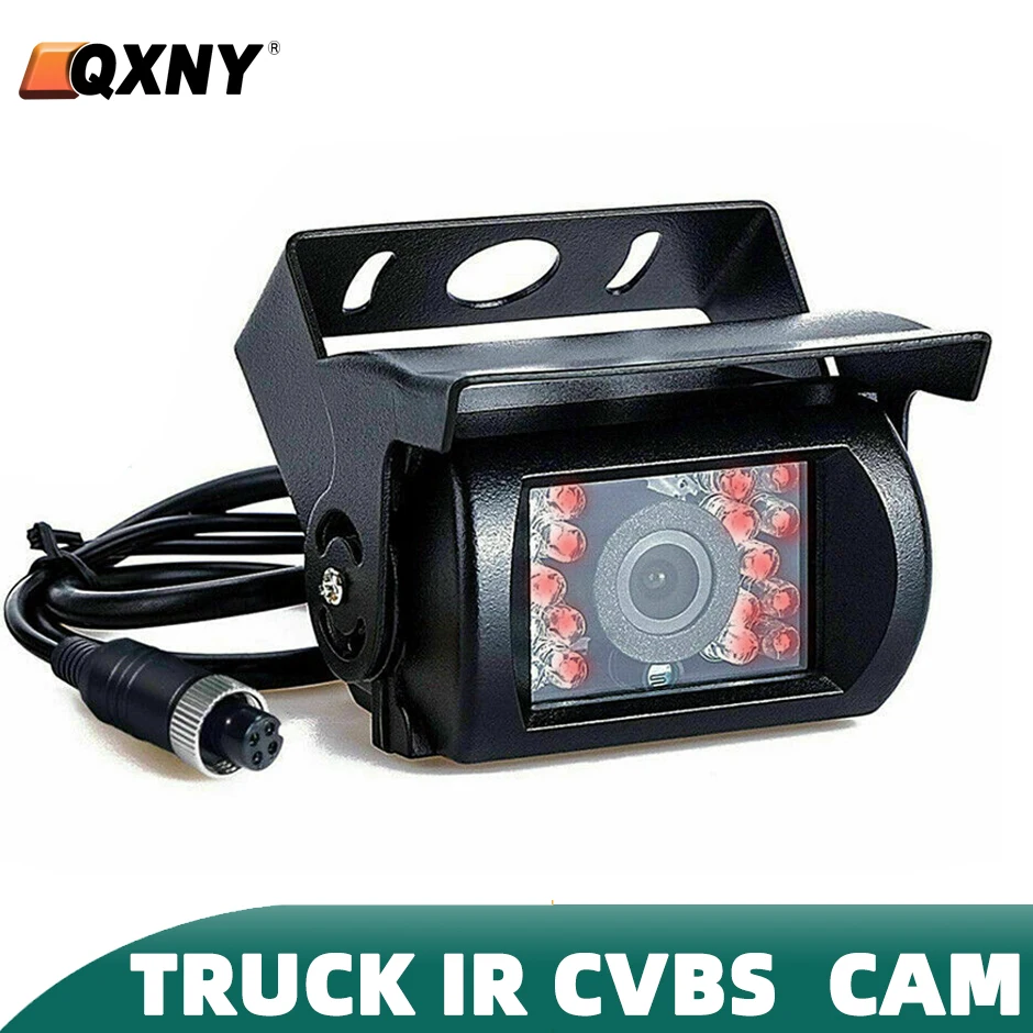 QXNY 24V Backup Camera Heavy Duty 18 LED IR Night Vision Waterproof Vehicle Rear View Camera For Truck/Trailer/Pickups/RV