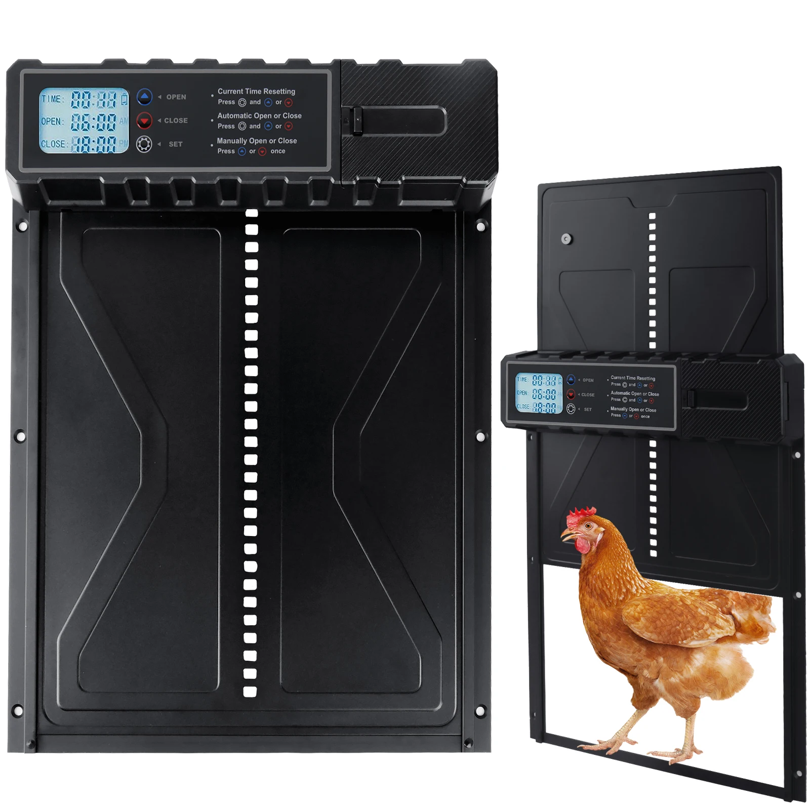 Porte automatique étanche pour poulailler avec minuterie intelligente, ouvre-porte électrique en aluminium, alimenté par batterie, fournitures pour élevage de poulets