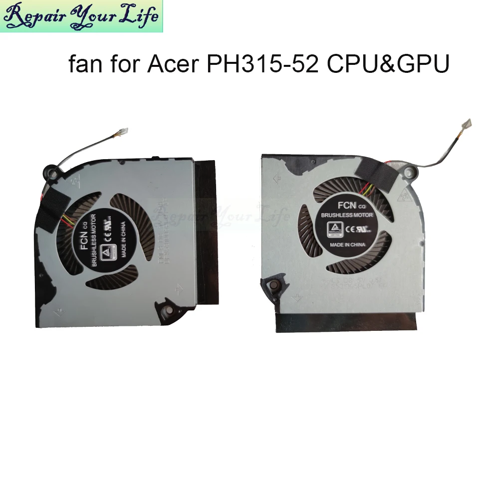 Laptop CPU GPU Cooling Fans for Acer Predator Helios 300 PH315-52 PH317-53 N20C1 AN515 AN715 DC28000QEF0 NS85C28-19G06 New