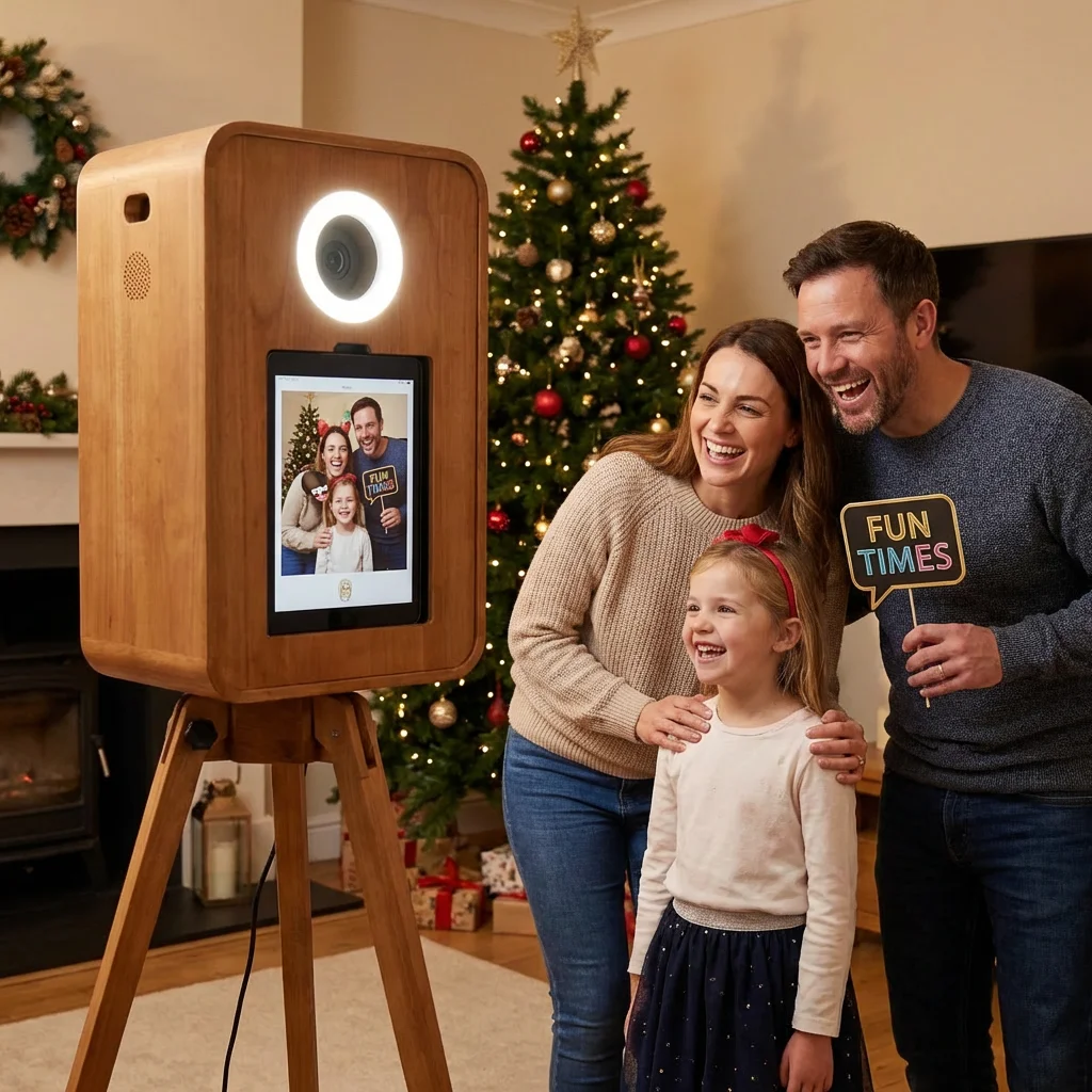 Portable Standing Retro Dslr Vintage Ipad Wooden Photo Booth Machine With Camera and Flighrt case
