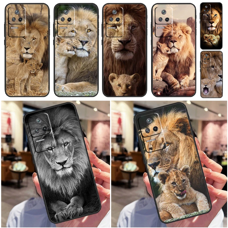 Lion Alpha Male Cub Case For Xiaomi 13 12 Lite 12X 11T 12T Pro Cover For POCO F5 X5 X3 Pro X4 F4 GT F3 C40 M5s