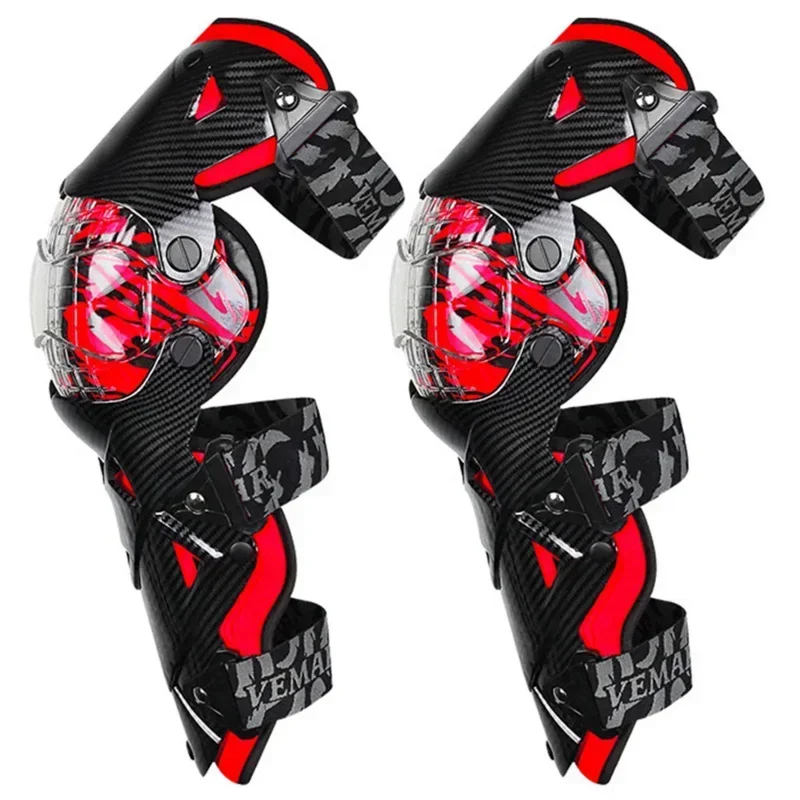 Red Motocross Knee Pads Motorcycle Knees Guard Moto Protection Motocycling Equipment Motorcycling Knee Protector Safety Guards