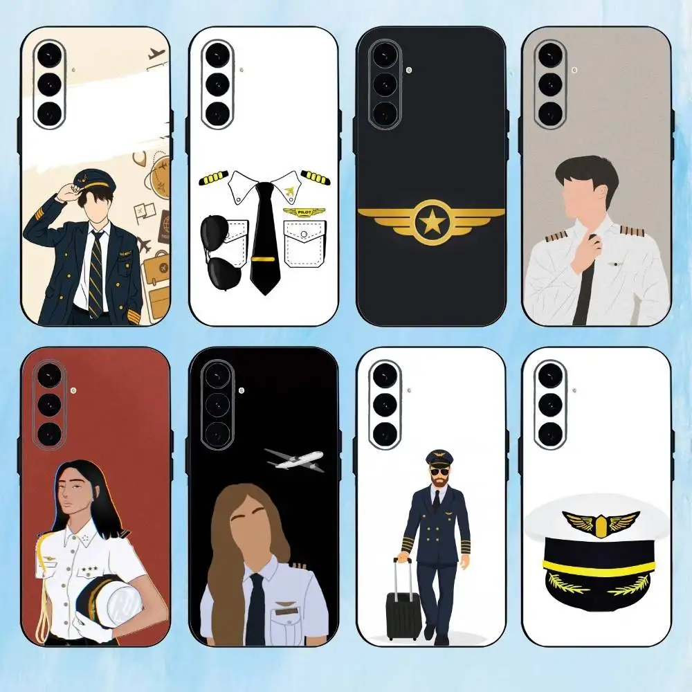 

A-Airplane Pilot E-Epaulette Phone Case For Samsung Galaxy A73,A72,A71,A70,A53,A52,A51,Others Soft Black Cover